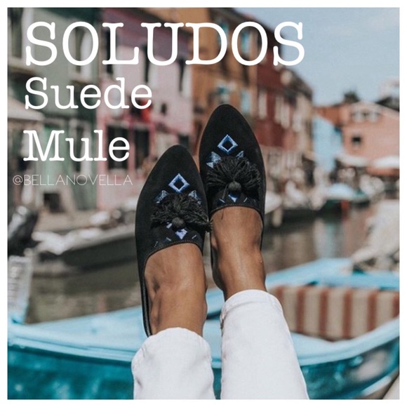 SOLUDOS Moroccan Suede Palazzo Mule Loafer NIB - Picture 7 of 7